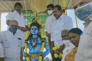 statue of Lord Shiva was unveiled  in confluence of the Uttaravahini Triveni