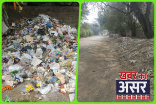 SDMC employees remove garbage from road near Qutub Minar