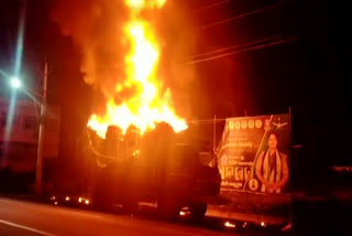 lorry burned