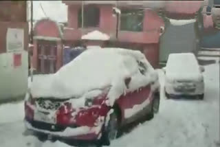 Badrinath town in Chamoli district of Uttarakhand received snowfall