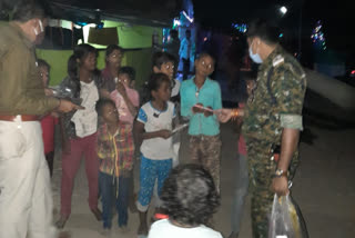 Mandla police distributed Diwali with poor