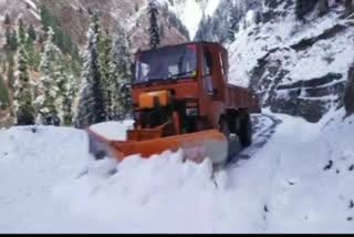 Snow clearing operation underway on J-K's Mughal Road