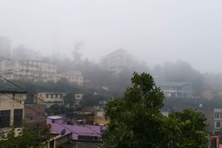 bilaspur covered with fog after heavy rain
