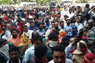 dalit protest in front of kaithal mini secretariat