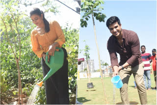 actors nikhil, aishwarya rajesh in green india challenge