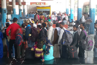 People not following Corona Guideline in Gohana Bus Stand