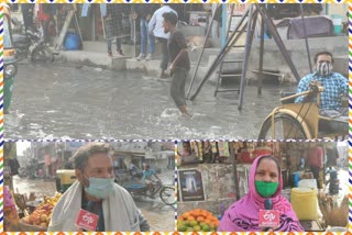 People facing problem due to water logging on the road in Sangam Vihar