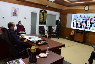 Virtual meeting of CM Jairam Thakur with BJP candidates in shimla