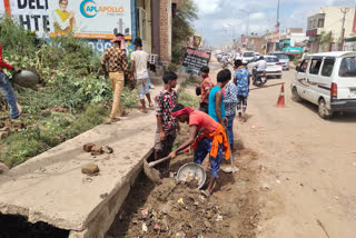 construction of drain on jind road incomplete after one and half year