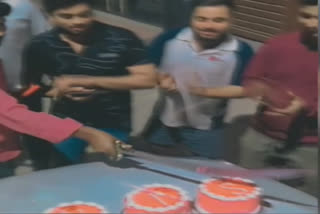 WATCH: Man cuts birthday cake with sword in Uttar Pradesh