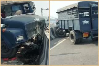 Hapur police accident on Delhi Meerut Expressway 3 policemen injured