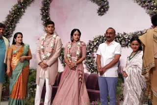 Engagement ceremony of Congress leader DK Shivakumars daughter Aishwarya with Amartya Hegde