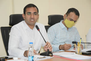 Collector Musharraf Farooqi review meeting on the construction of crop fields In the office of Nirmal District Collector