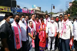 minister gangula kamalakar participated in nominations for ghmc elections