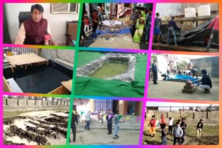 Beginning of worship by making Chhat Ghat in the street after ban in delhi