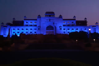 Blue light on rajasthan assembly