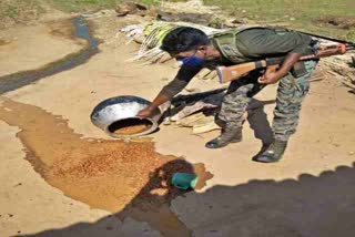 raid campaign against illegal liquor traders in simdega