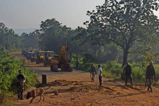 surrendered Naxalites  doing road construction work in Dantewada