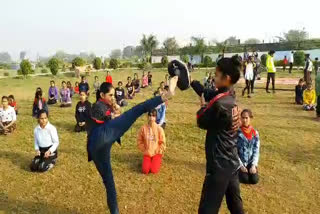 Students are learning judo karate