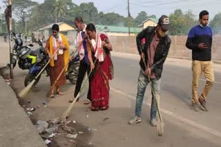 bjp guwahati district committee clean india movement