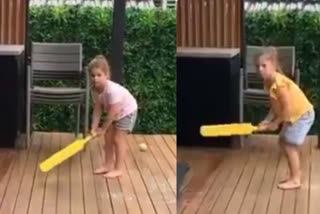 david warner daughters hitting sixes