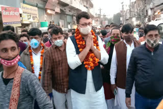 AAP MLA Rituraj Jha took march with supporters on completion of construction of Baba Vidyapati Marg