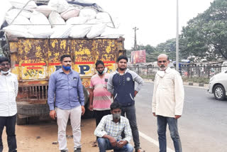 Seizure of smuggled ration rice at westgodavari district