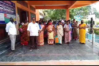 municipal workers protest at chirala