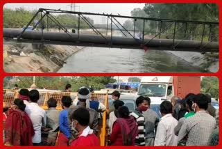 youth drowned in canal of Rohini Sector 18 family protested and blocked road