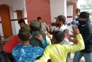 fighting inside the police post