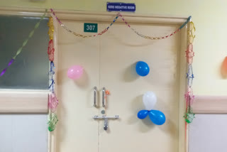 Dialysis unit door waiting for opening