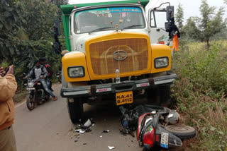 ಲಾರಿ-ಬೈಕ್ ಡಿಕ್ಕಿ