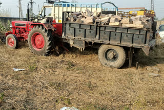 Mundawar news, illegal mining, seized tractor trolleys