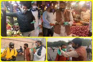 AAP Youth Wing distributes masks to people and runs awareness campaign in delhi