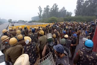 Farmer protests at Haryana Shambhu border