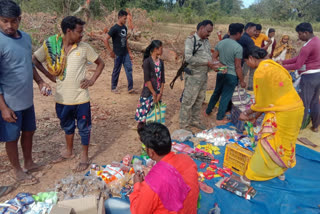 Weekly market for the first time in tetam village of dantewada