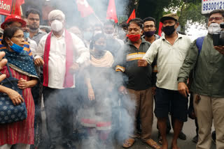 protest led by Sujan Chakraborty at Jadavpur