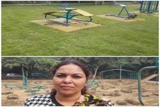 councilor planted carpeting grass in park at mehrauli