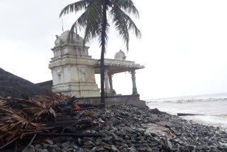 Temple brought down by the sea waves at East Godavari!