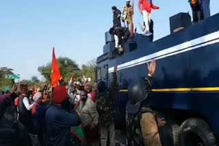 farmers broke barricades on haryana punjab border in kaithal