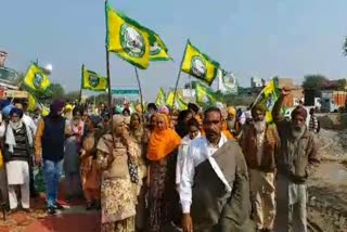 farmers protest on haryana punjab border in dabwali sirsa