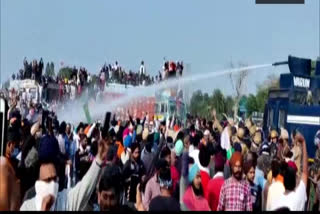 Police used water cannon to stop farmers moving toward Delhi