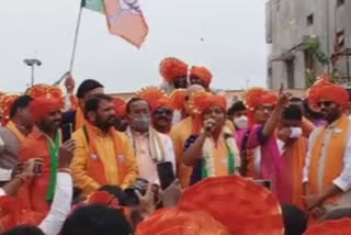 bjp road show for ghmc elections in hyderabad telangana