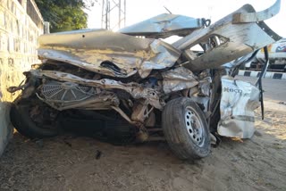 death in Barmer road accident, car trailer collision in Barmer