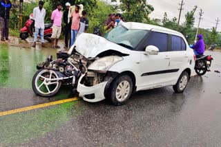 Accident between car and Bike near Gangavati