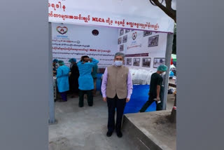 Myanmar  Burma  Indian donates food to Myanmar  Nay Pyi Taw  Yangon General Hospital COVID-19 treatment centre  indian donates food covid 19 treatment centre myanmar  മ്യാന്‍മറിന് കൈത്താങ്ങായി ഇന്ത്യ; കൊവിഡ് ആശുപത്രിയില്‍ ഭക്ഷണം വിതരണം ചെയ്തു  മ്യാന്‍മറിന് കൈത്താങ്ങായി ഇന്ത്യ  കൊവിഡ്