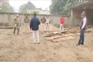 Raid of forest department on saw mill
