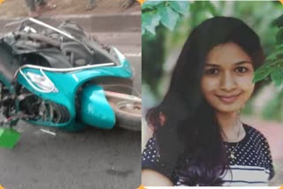 gird dies in scooty car accident in udupi