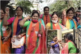 bn reddy nagar bjp candidate wife requested voters to ghmc elections 2020
