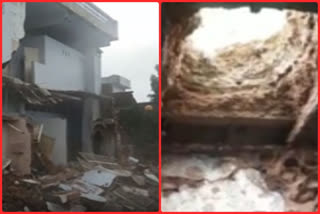 wall back to the house of Congress leader Tulsireddy was collapsed due to heavy rains in kadapa